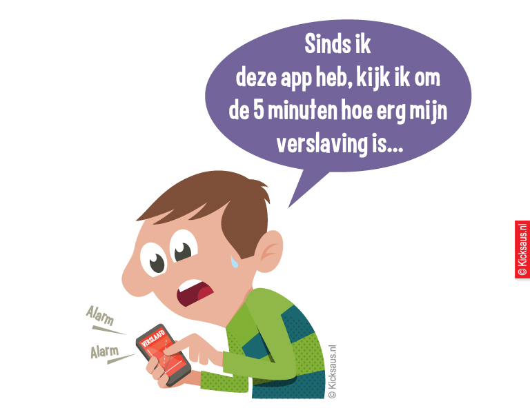 KICKSAUS_CARTOON_VERSLAVINGS_APP_CONSUMENTENBOND